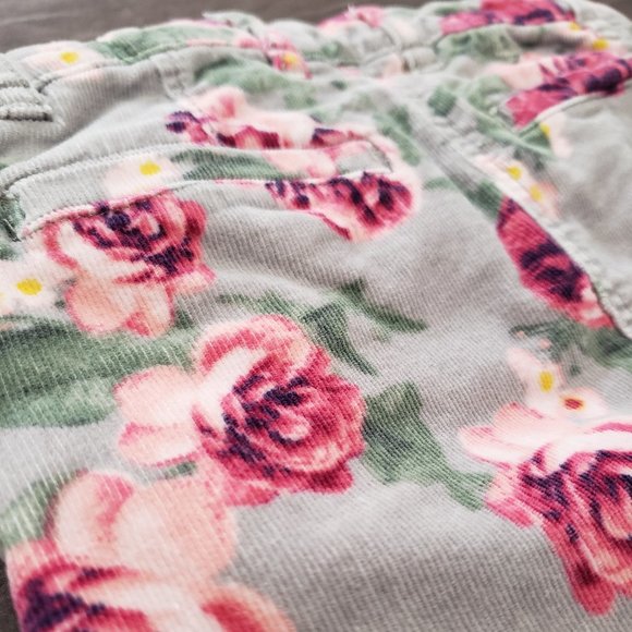 H&M Corduroy Skirt Floral Pattern Snap Closure Adjustable Waist Pockets 2-3 Year - Picture 4 of 6